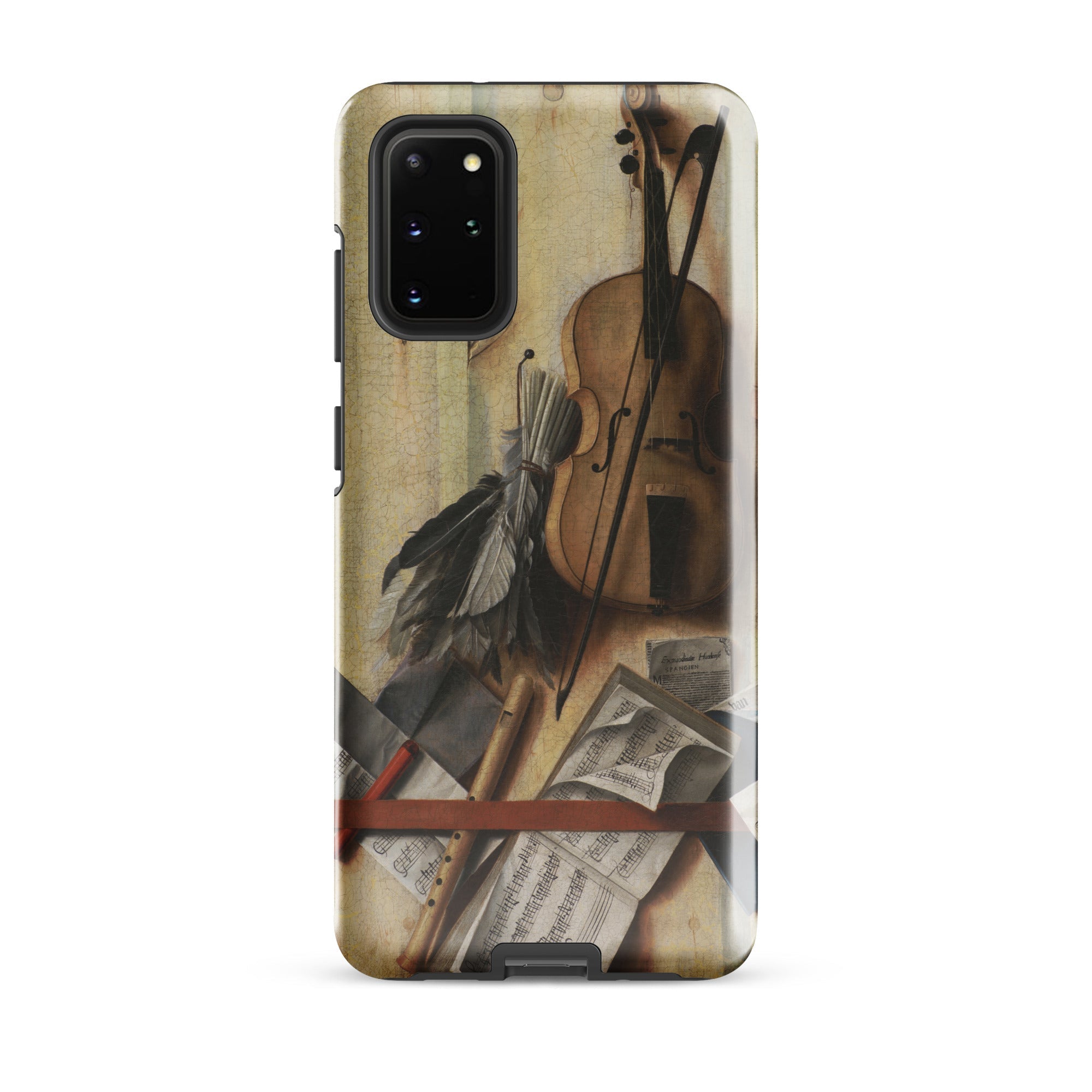 Trompe L’oeil Violin Sheet Music & Recorder Gijsbrechts Samsung Case, Galaxy S20 Plus / Gloss, Phone Case Life Painting Violin Music Sheets