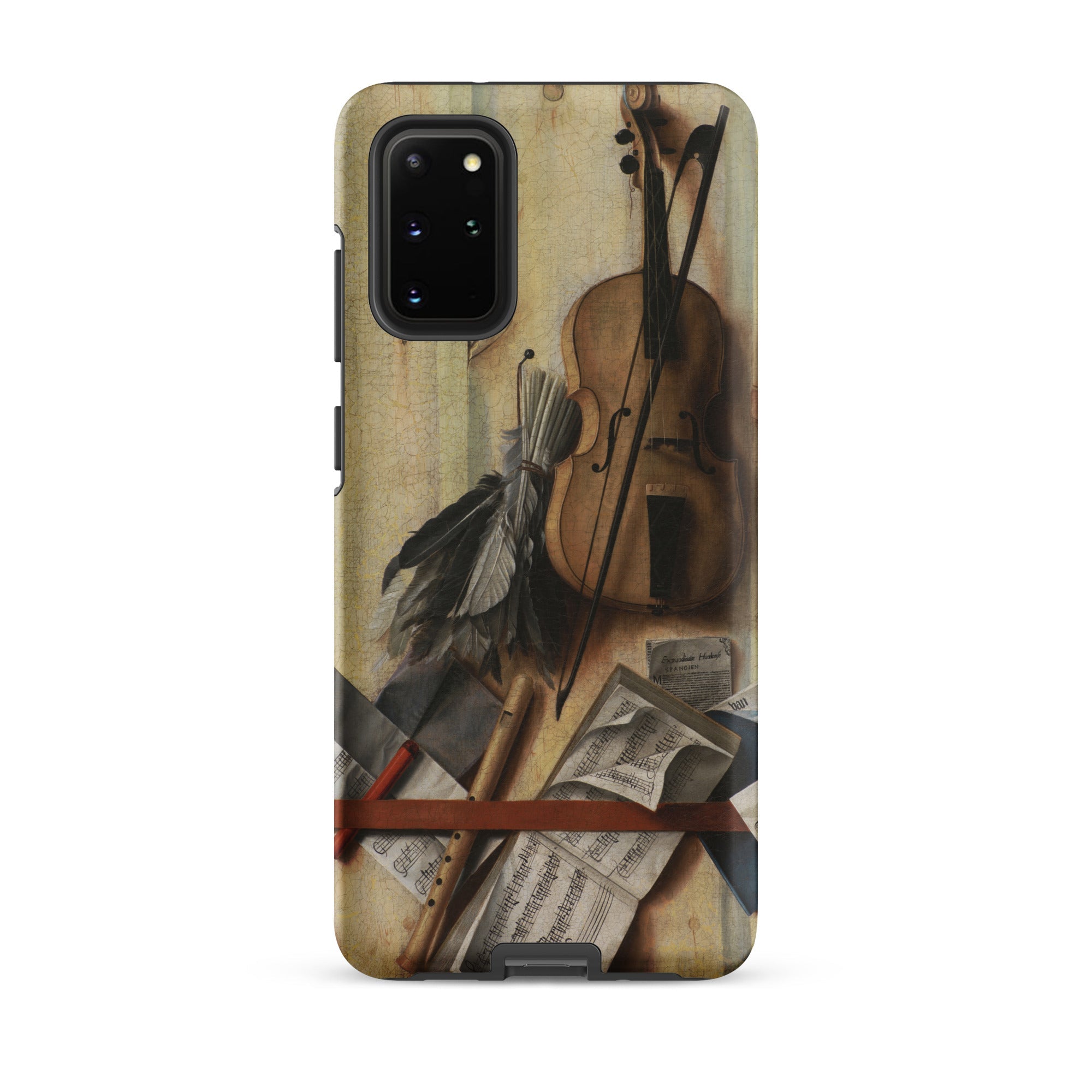 Trompe L’oeil Violin Sheet Music & Recorder Gijsbrechts Samsung Case, Galaxy S20 Plus / Matte, Smartphone Case Life Painting Musical