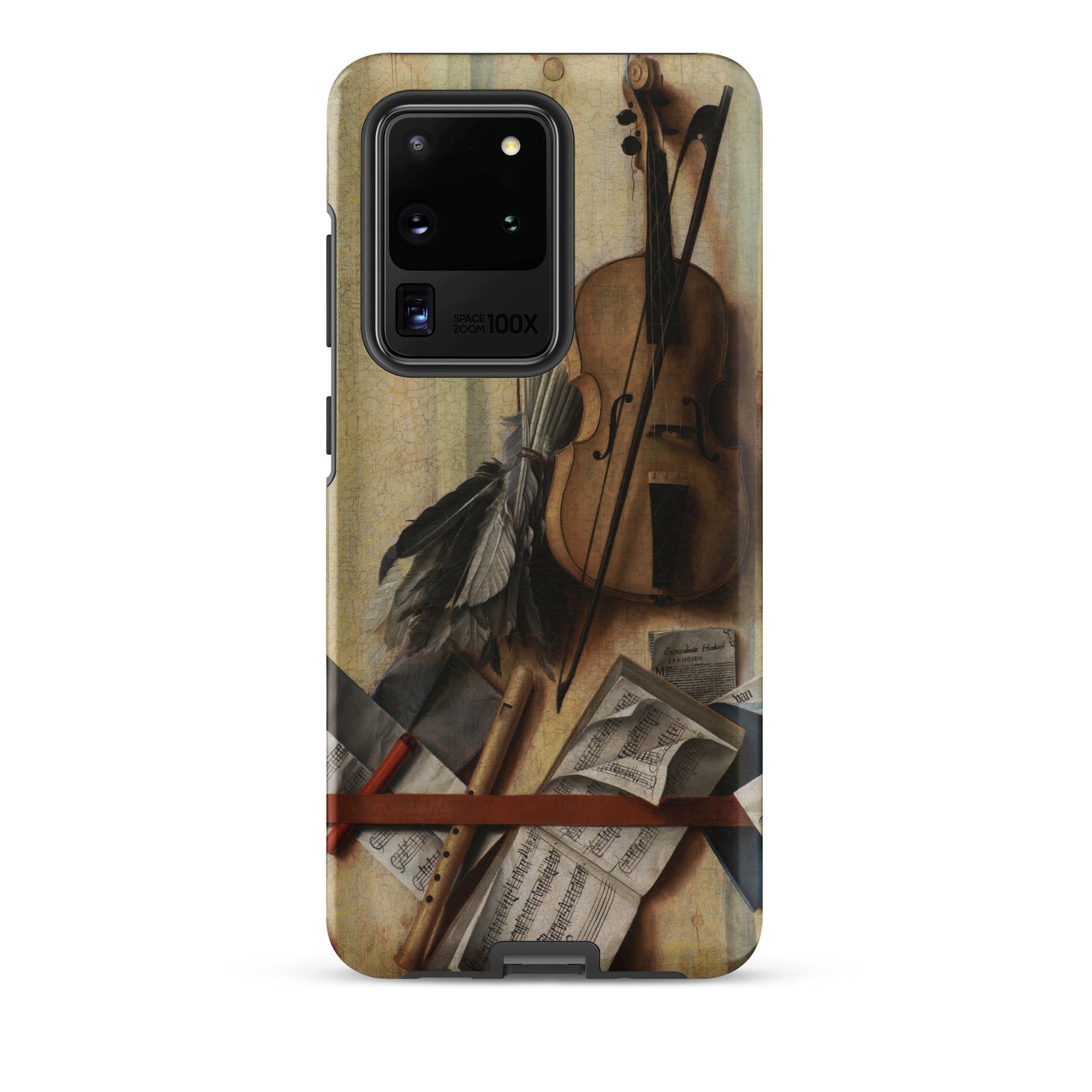 Trompe L’oeil Violin Sheet Music & Recorder Gijsbrechts Samsung Case, Galaxy S20 Ultra / Matte, Phone Case Life Painting Musical