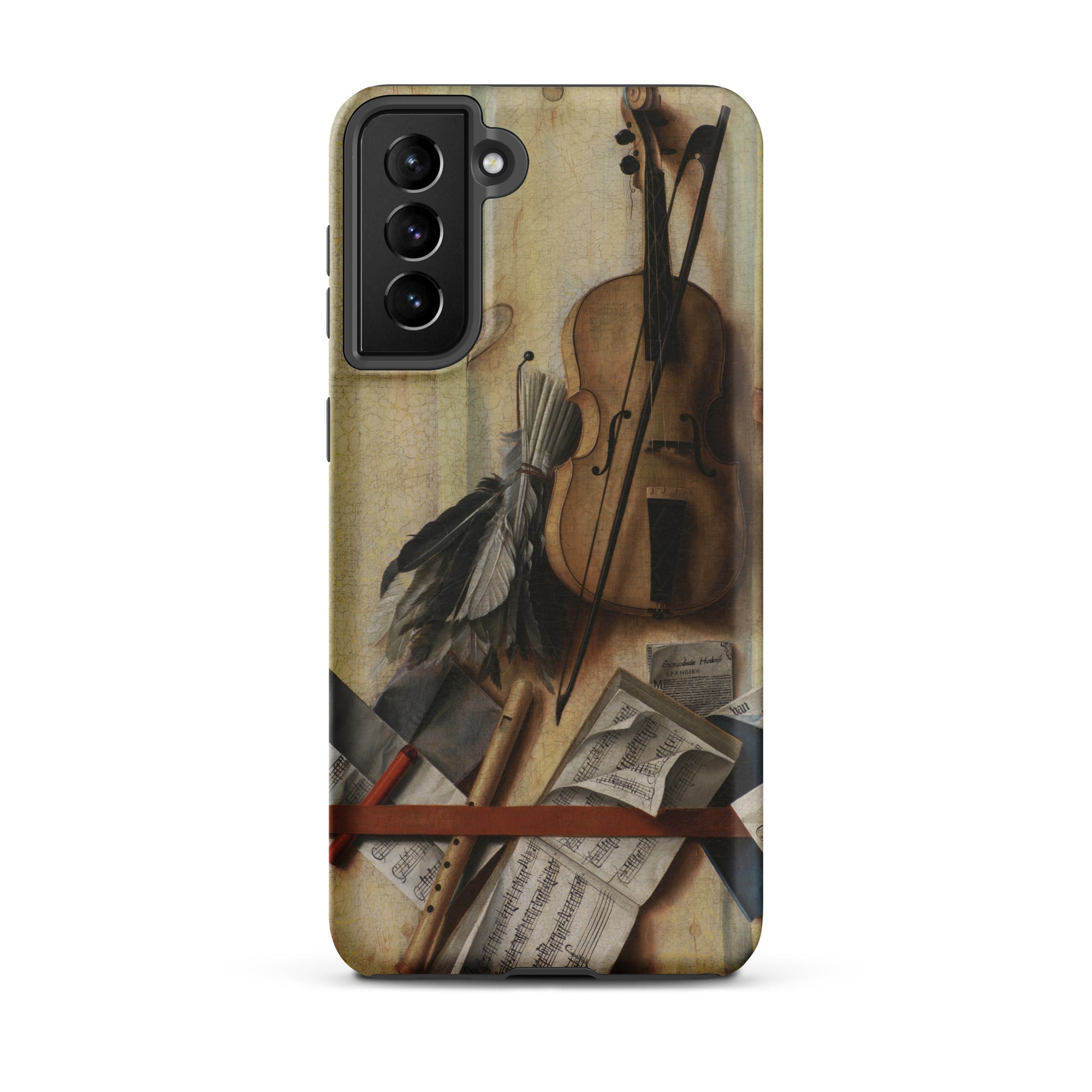 Trompe L’oeil Violin Sheet Music & Recorder Gijsbrechts Samsung Case, Galaxy S21 Plus / Matte, Protective Phone Case Vintage Life Art Print