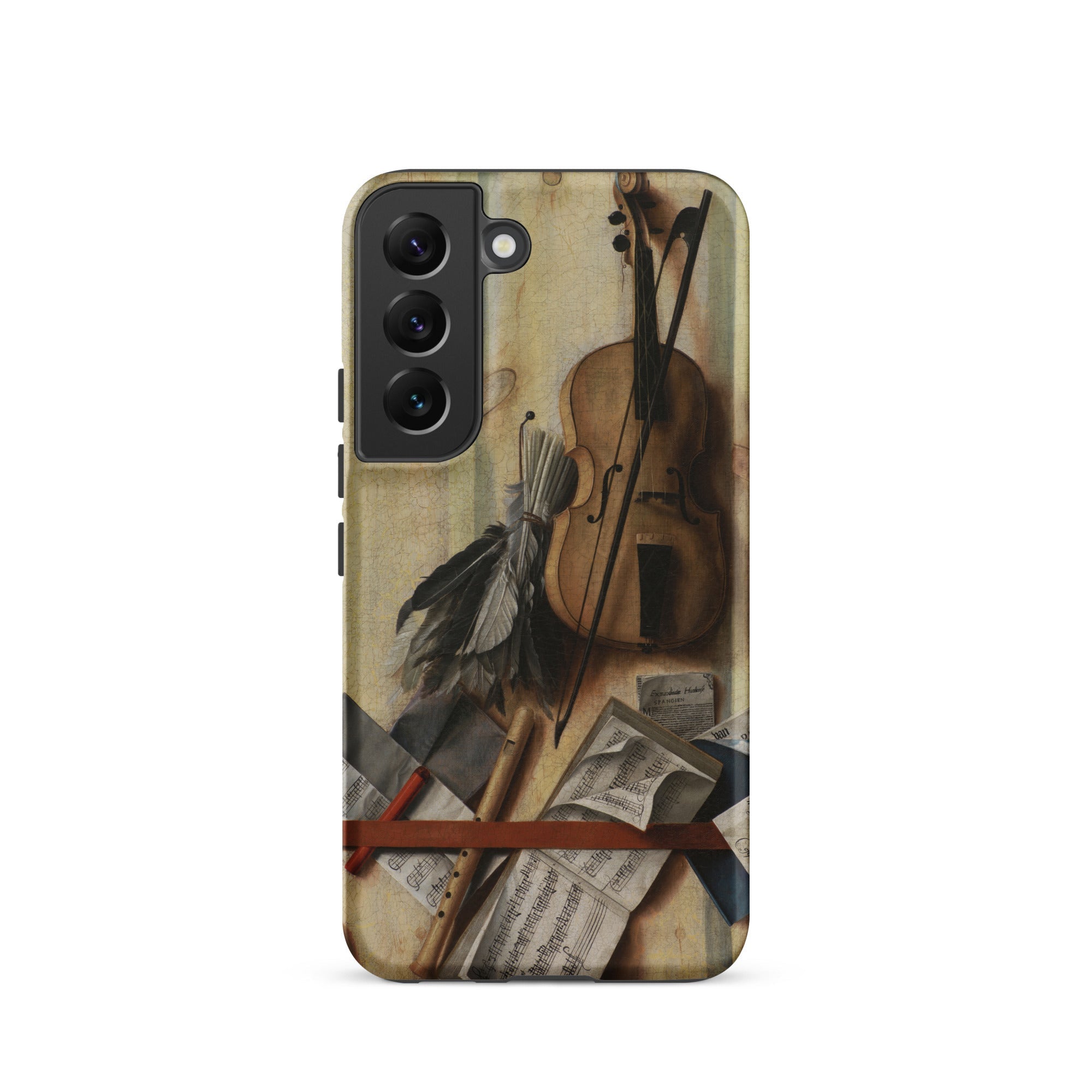 Trompe L’oeil Violin Sheet Music & Recorder Gijsbrechts Samsung Case, Galaxy S22 / Matte, Smartphone Case Classical Music Life Design