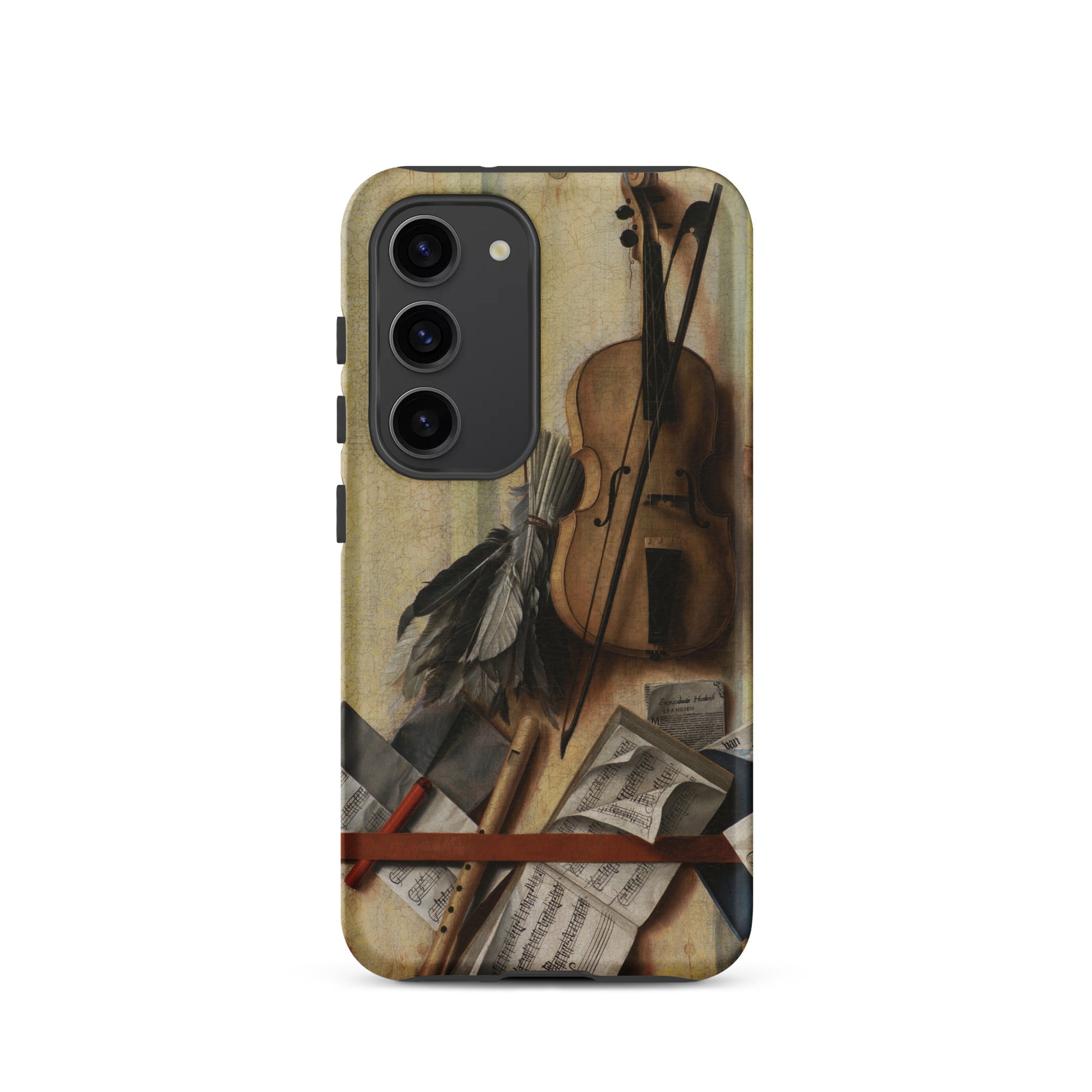 Trompe L’oeil Violin Sheet Music & Recorder Gijsbrechts Samsung Case, Galaxy S23 / Matte, Phone Case Still Life Painting Musical