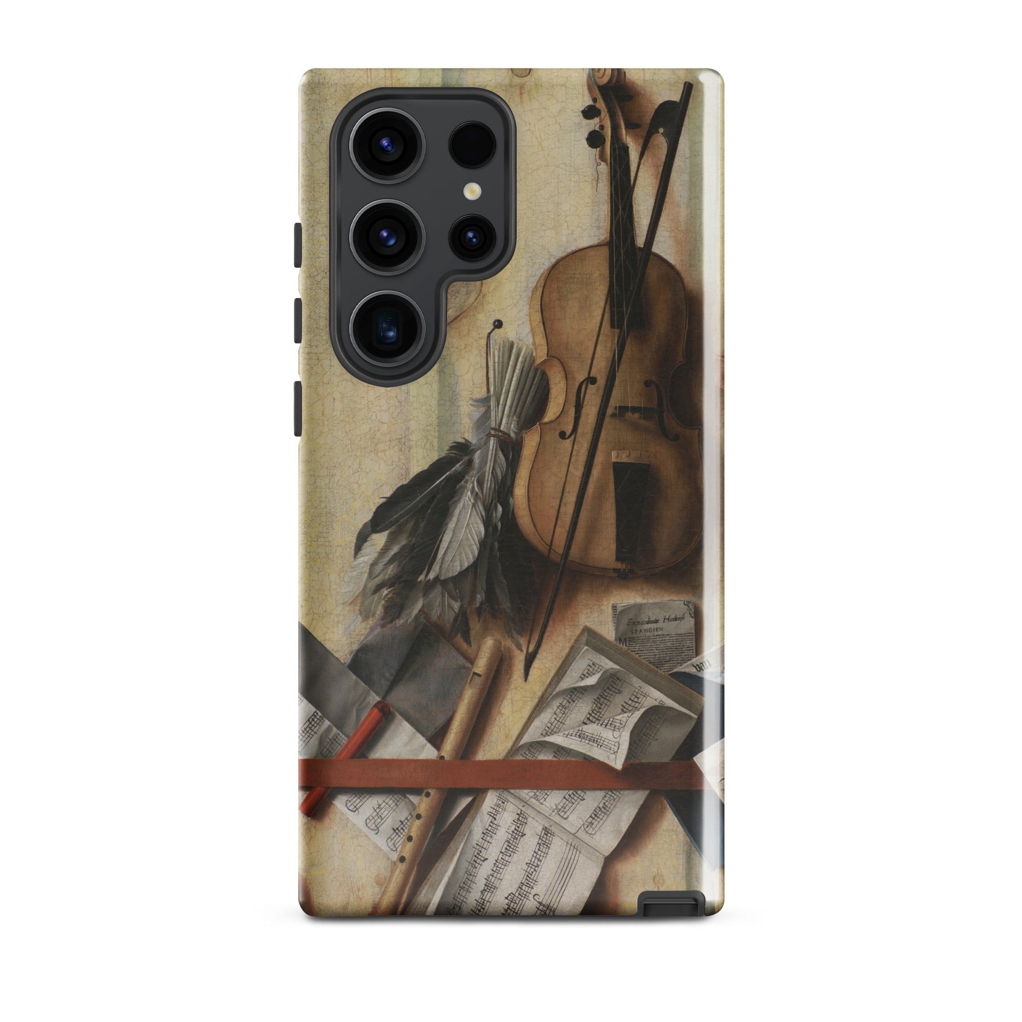 Trompe L’oeil Violin Sheet Music & Recorder Gijsbrechts Samsung Case, Galaxy S23 Ultra / Gloss, Smartphone Case Classical Life Painting