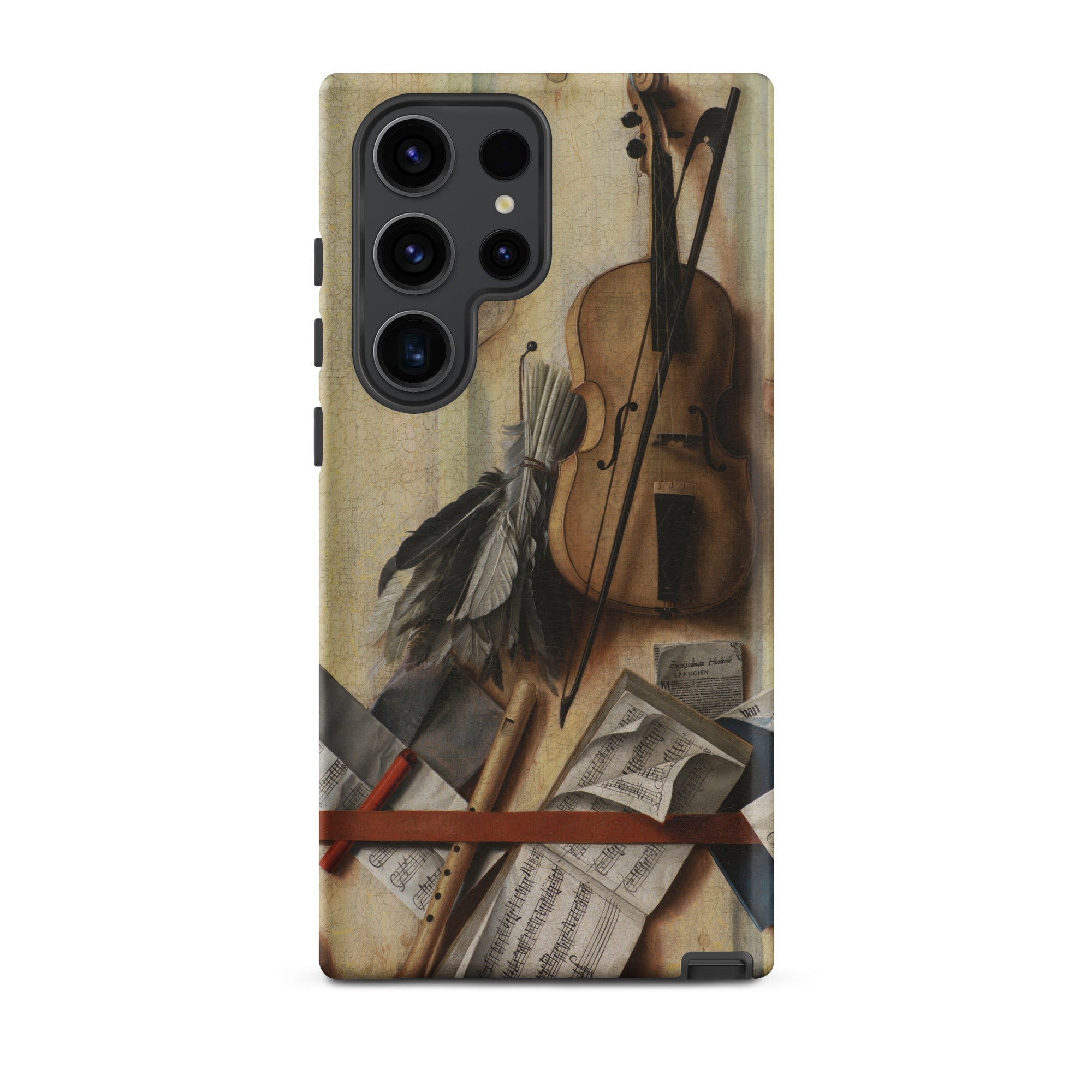 Trompe L’oeil Violin Sheet Music & Recorder Gijsbrechts Samsung Case, Galaxy S23 Ultra / Matte, Smartphone Case Classical Music Themed