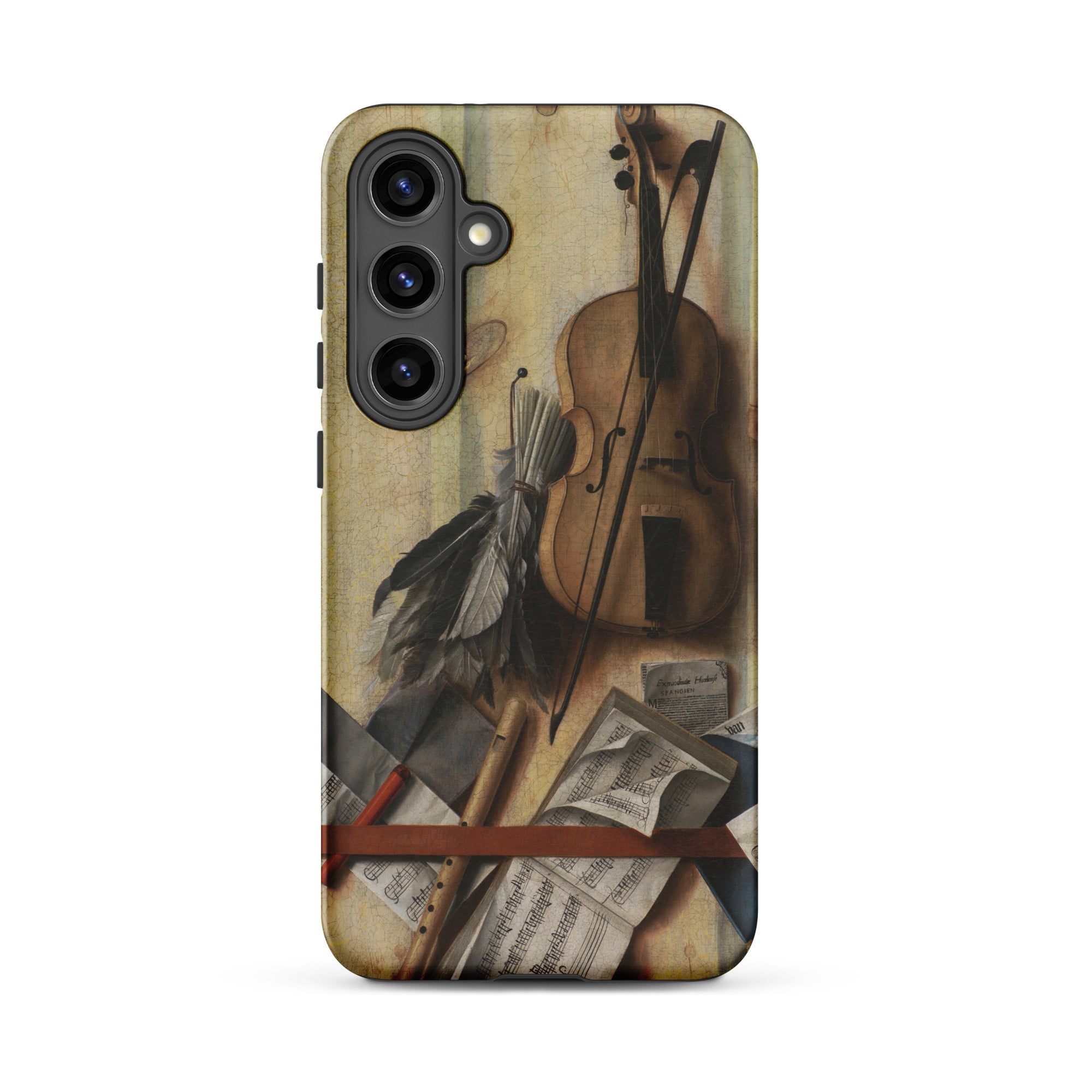 Trompe L’oeil Violin Sheet Music & Recorder Gijsbrechts Samsung Case, Galaxy S24 Plus / Matte, Smartphone Case Classical Painting Violin