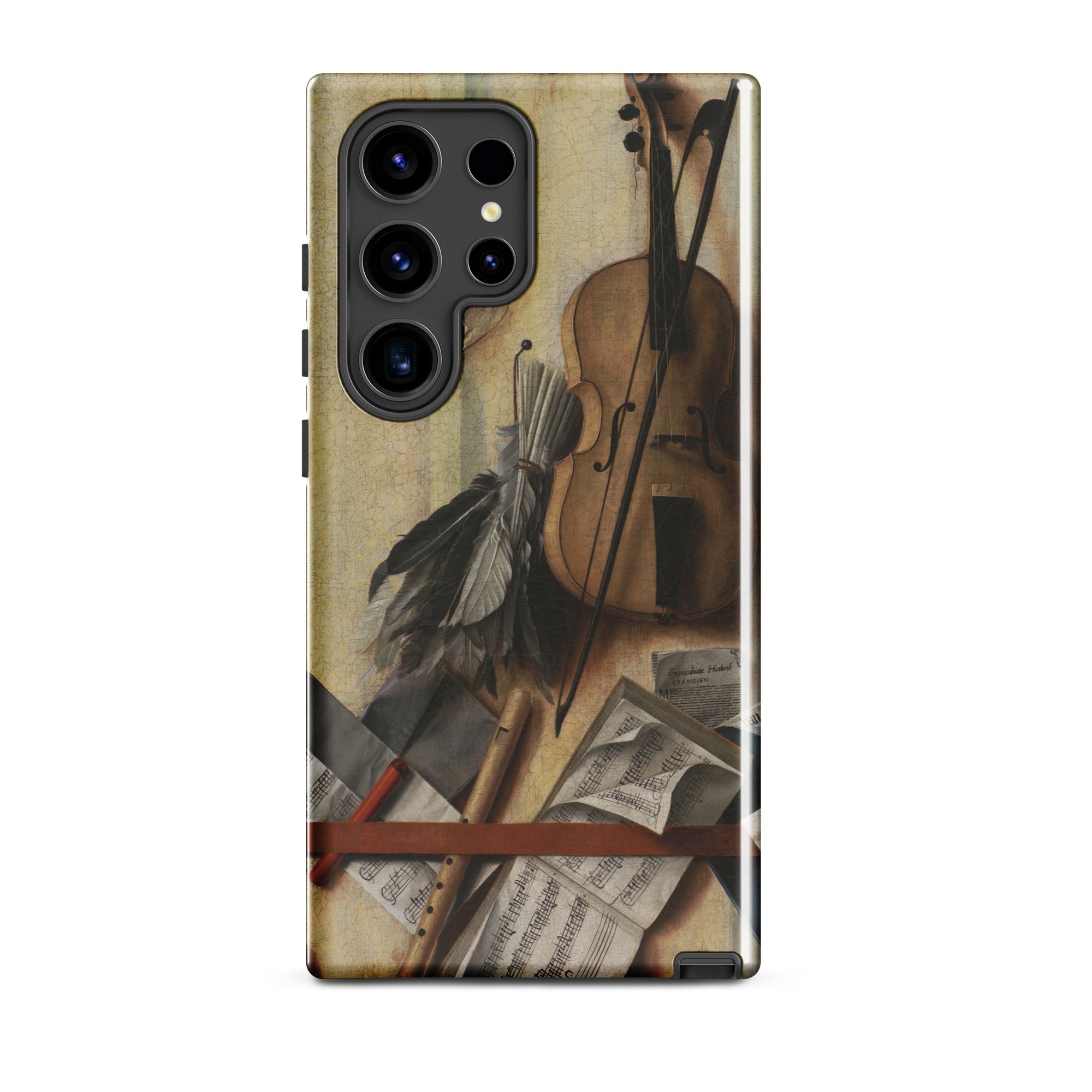 Trompe L’oeil Violin Sheet Music & Recorder Gijsbrechts Samsung Case, Galaxy S24 Ultra / Gloss, Smartphone Case Classical Life Painting