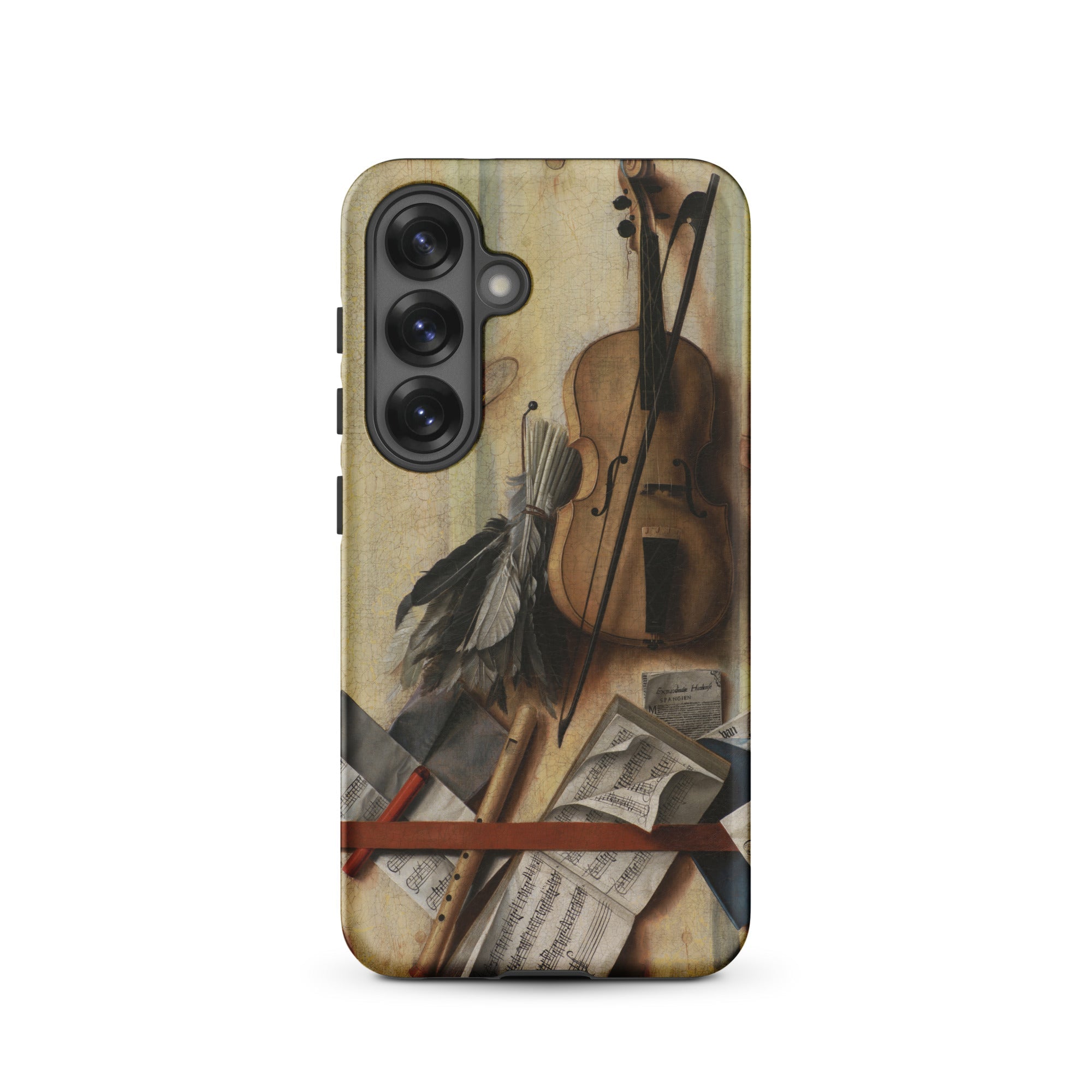 Trompe L’oeil Violin Sheet Music & Recorder Gijsbrechts Samsung Case, Galaxy S25 / Matte, Smartphone Case Still Life Painting Musical