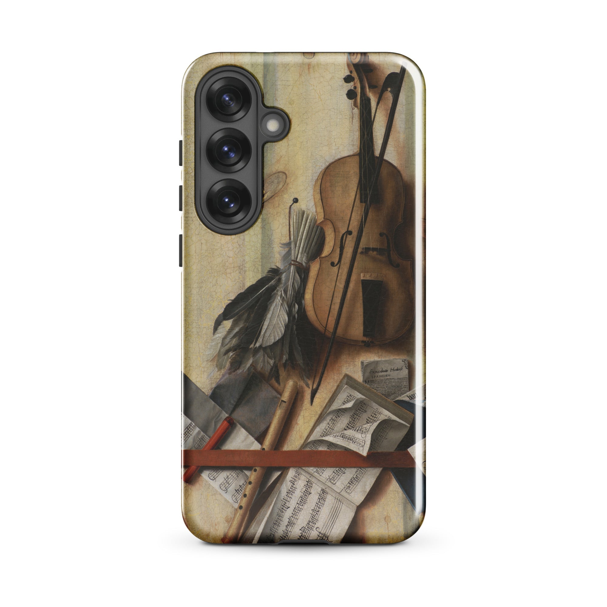 Trompe L’oeil Violin Sheet Music & Recorder Gijsbrechts Samsung Case, Galaxy S25 Plus / Gloss, Smartphone Case Classical Life Painting