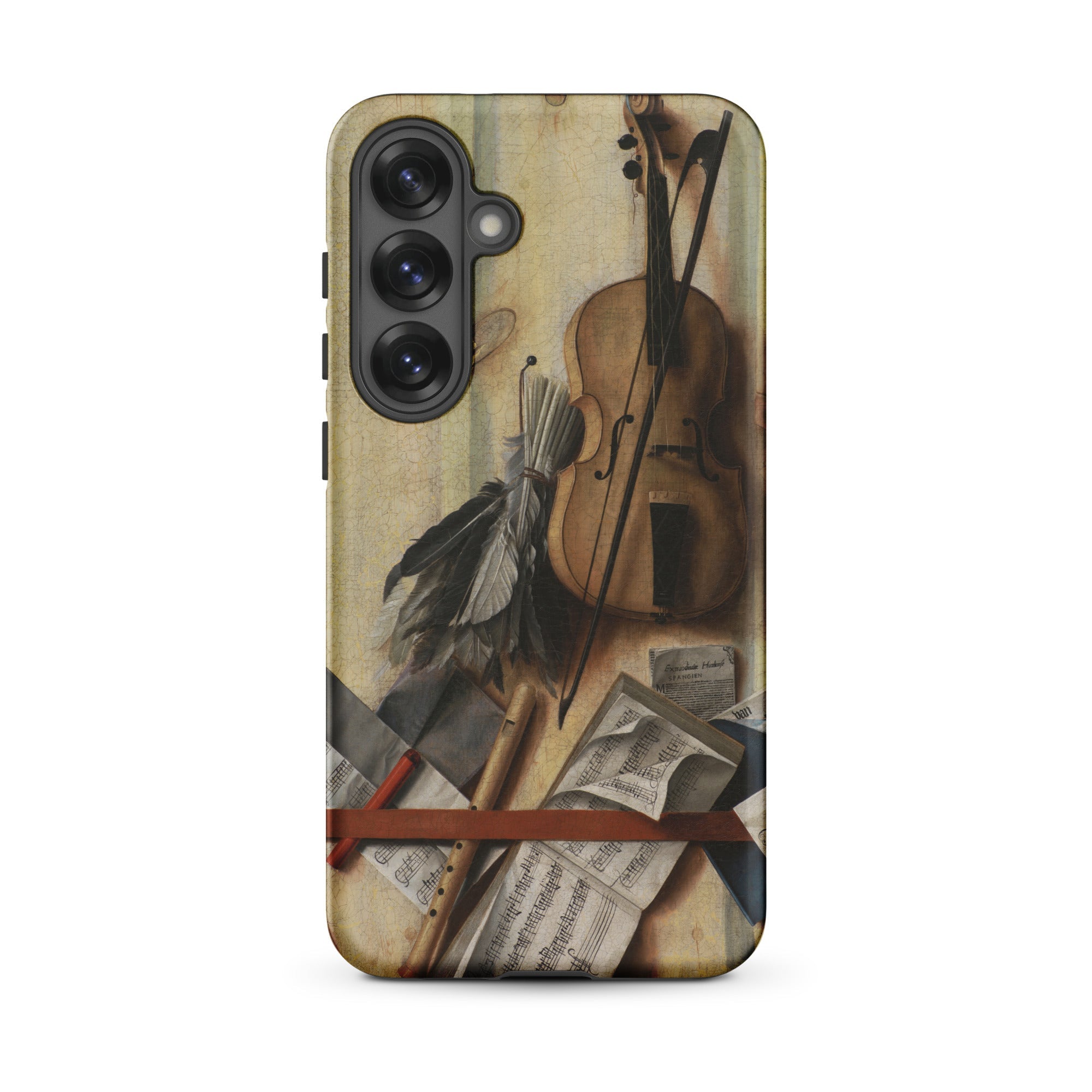 Trompe L’oeil Violin Sheet Music & Recorder Gijsbrechts Samsung Case, Galaxy S25 Plus / Matte, Smartphone Case Classical Life Painting