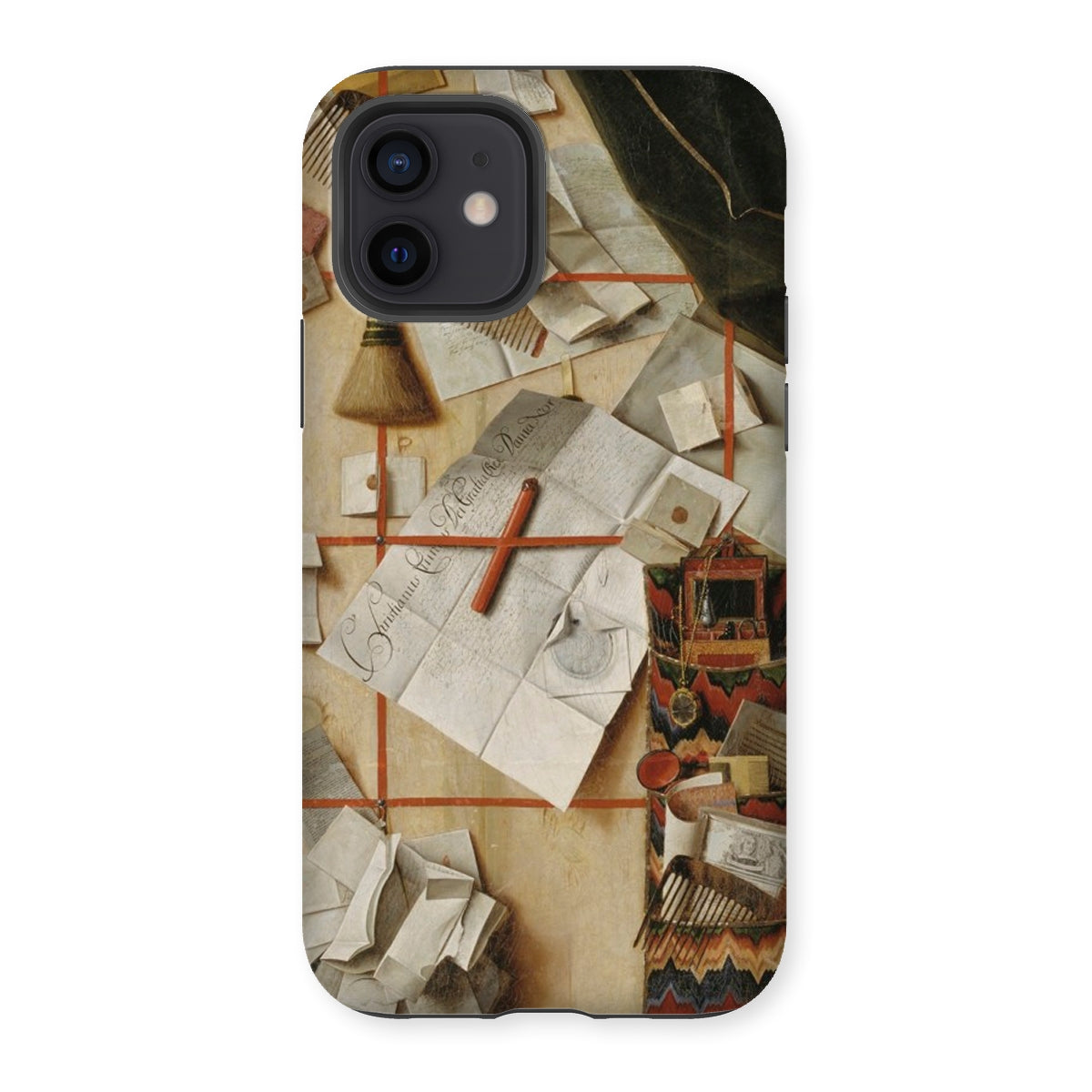 Trompe-l’oeil with a Wall of Letters - Gijsbrechts Iphone Case, 12 / Matte, Artistic Phone Case