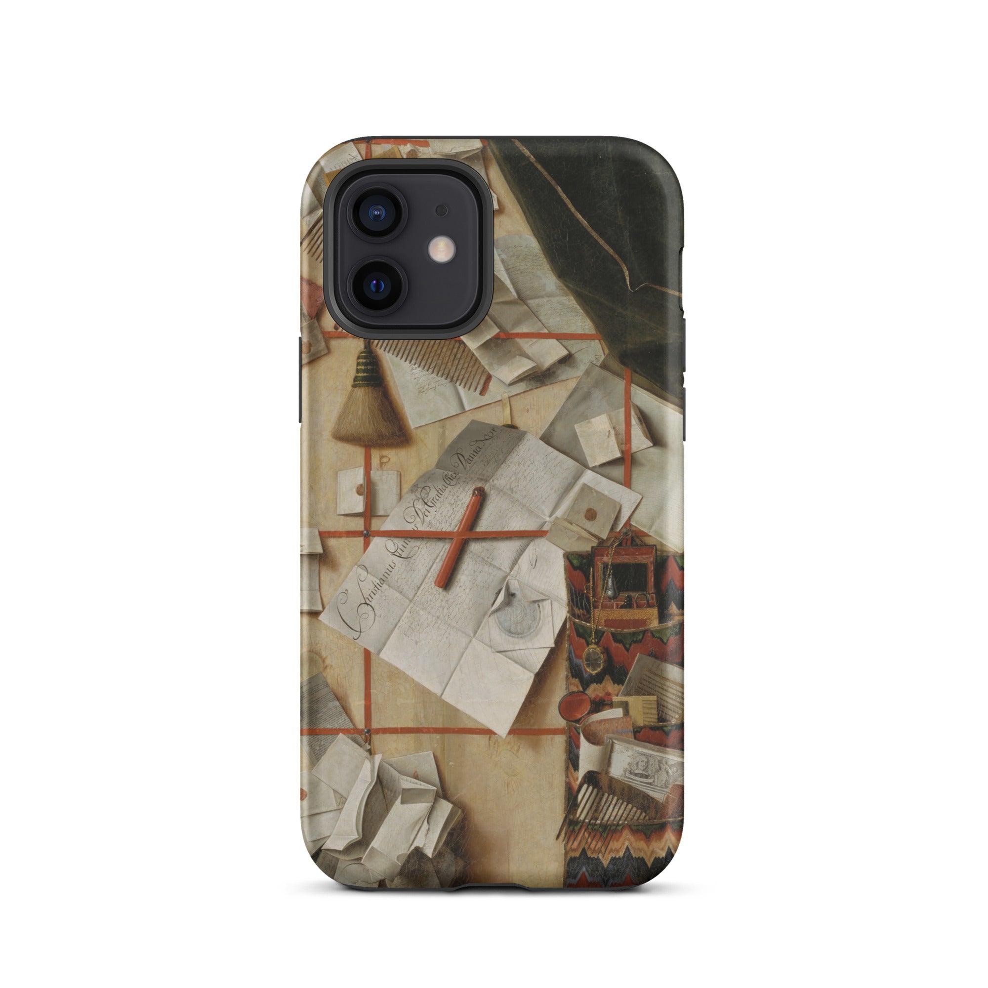 Trompe-l’oeil with a Wall of Letters - Gijsbrechts Iphone Case, 12 / Matte, Artistic Phone Case
