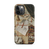 Trompe-l’oeil with a Wall of Letters - Gijsbrechts Iphone Case, 12 Pro Max / Matte, Phone Case Trompe-l’oeil Design