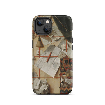 Trompe-l’oeil with a Wall of Letters - Gijsbrechts Iphone Case, 13 / Matte, Phone Case Collage Design