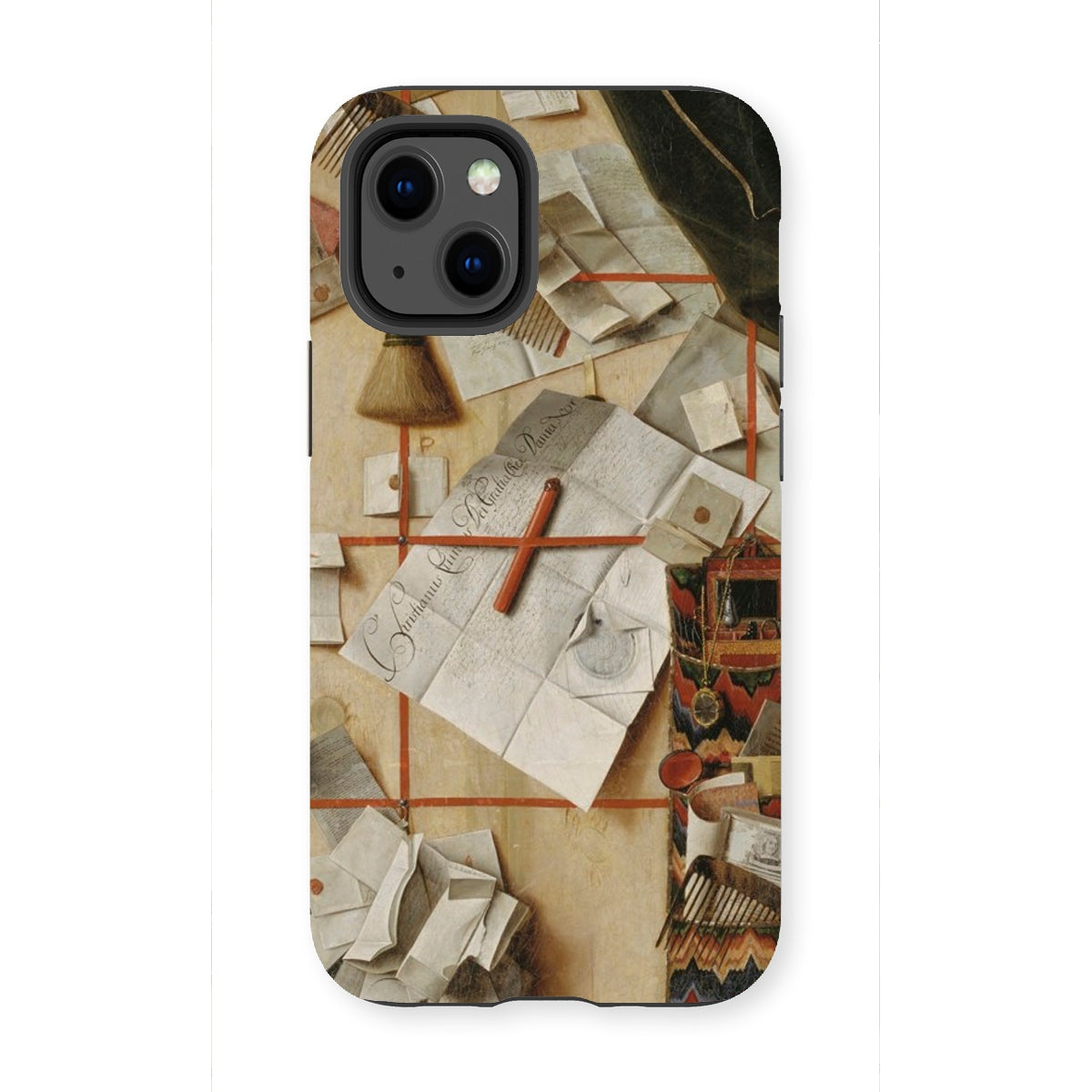 Trompe-l’oeil with a Wall of Letters - Gijsbrechts Iphone Case, 13 Mini / Matte, Iphone Case Trompe-l’oeil Design