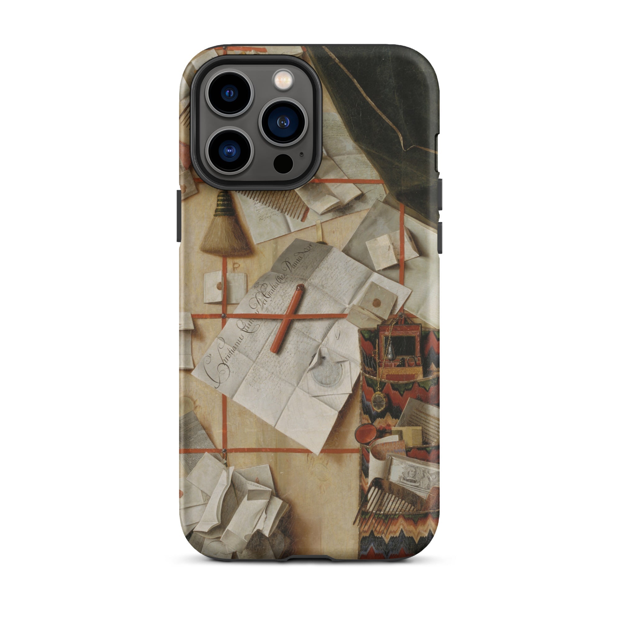 Trompe-l’oeil with a Wall of Letters - Gijsbrechts Iphone Case, 13 Pro Max / Matte, Art-covered Phone Case