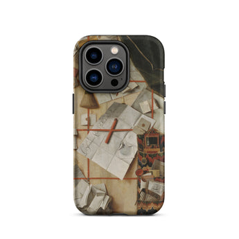 Trompe-l’oeil with a Wall of Letters - Gijsbrechts Iphone Case, 14 Pro / Matte, Phone Case Collage Design
