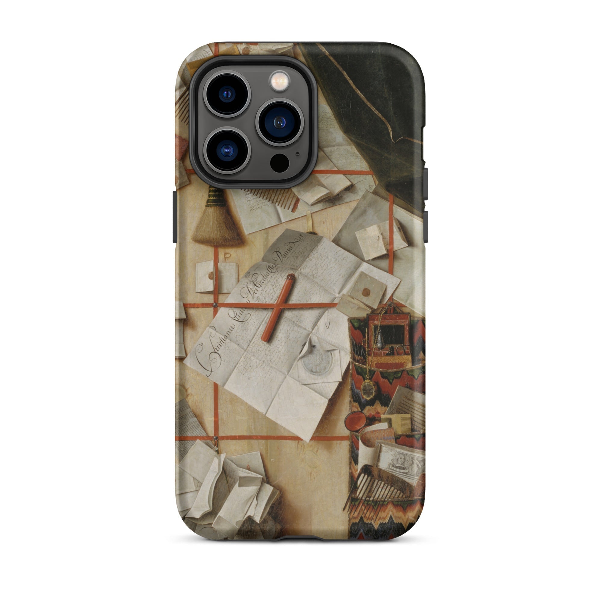 Trompe-l’oeil with a Wall of Letters - Gijsbrechts Iphone Case, 14 Pro Max / Matte, Artistic Phone Case