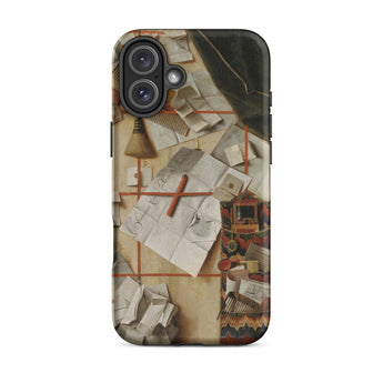 Trompe-l’oeil with a Wall of Letters - Gijsbrechts Iphone Case, 16 Plus / Matte, Phone Case Trompe-l’oeil Design
