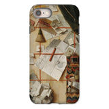 Trompe-l’oeil with a Wall of Letters - Gijsbrechts Iphone Case, 8 / Matte, Phone Case Collage Letters Objects