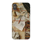 Trompe-l’oeil with a Wall of Letters - Gijsbrechts Iphone Case, x / Matte, Phone Case Trompe-l’oeil Design