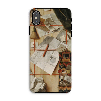 Trompe-l’oeil with a Wall of Letters - Gijsbrechts Iphone Case, Xs Max / Matte, Phone Case Painting Desk