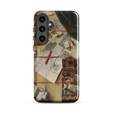Trompe-l’oeil with a Wall of Letters - Gijsbrechts Phone Case, Samsung Galaxy S24 Plus / Gloss, Mobile Cases, Toby Leon