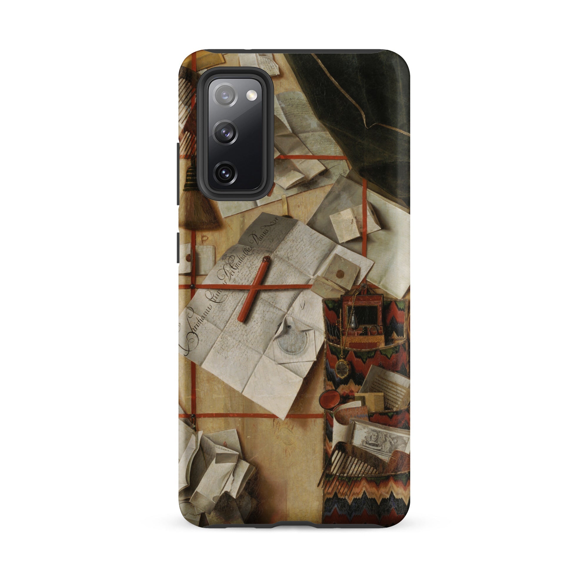 Trompe L’oeil with a Wall of Letters Gijsbrechts Samsung Case, Galaxy S20 Fe / Matte, Smartphone Case Vintage Style Design Papers Objects