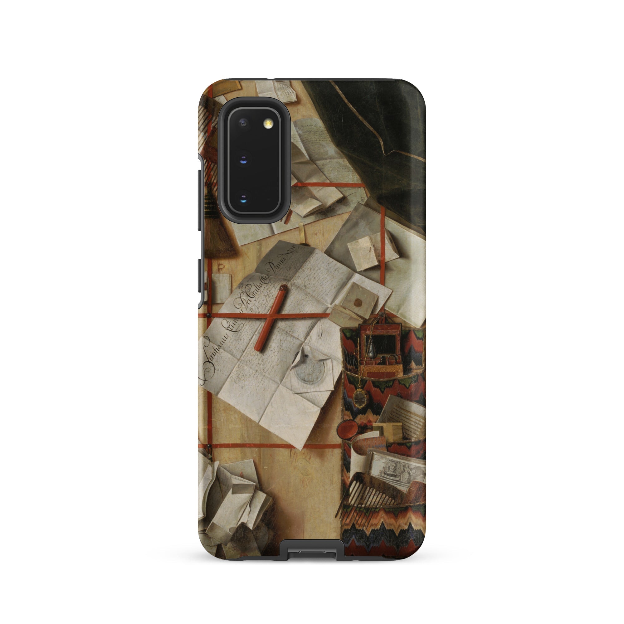 Trompe L’oeil with a Wall of Letters Gijsbrechts Samsung Case, Galaxy S20 / Matte, Smartphone Case Detailed Artistic Print Scattered Papers