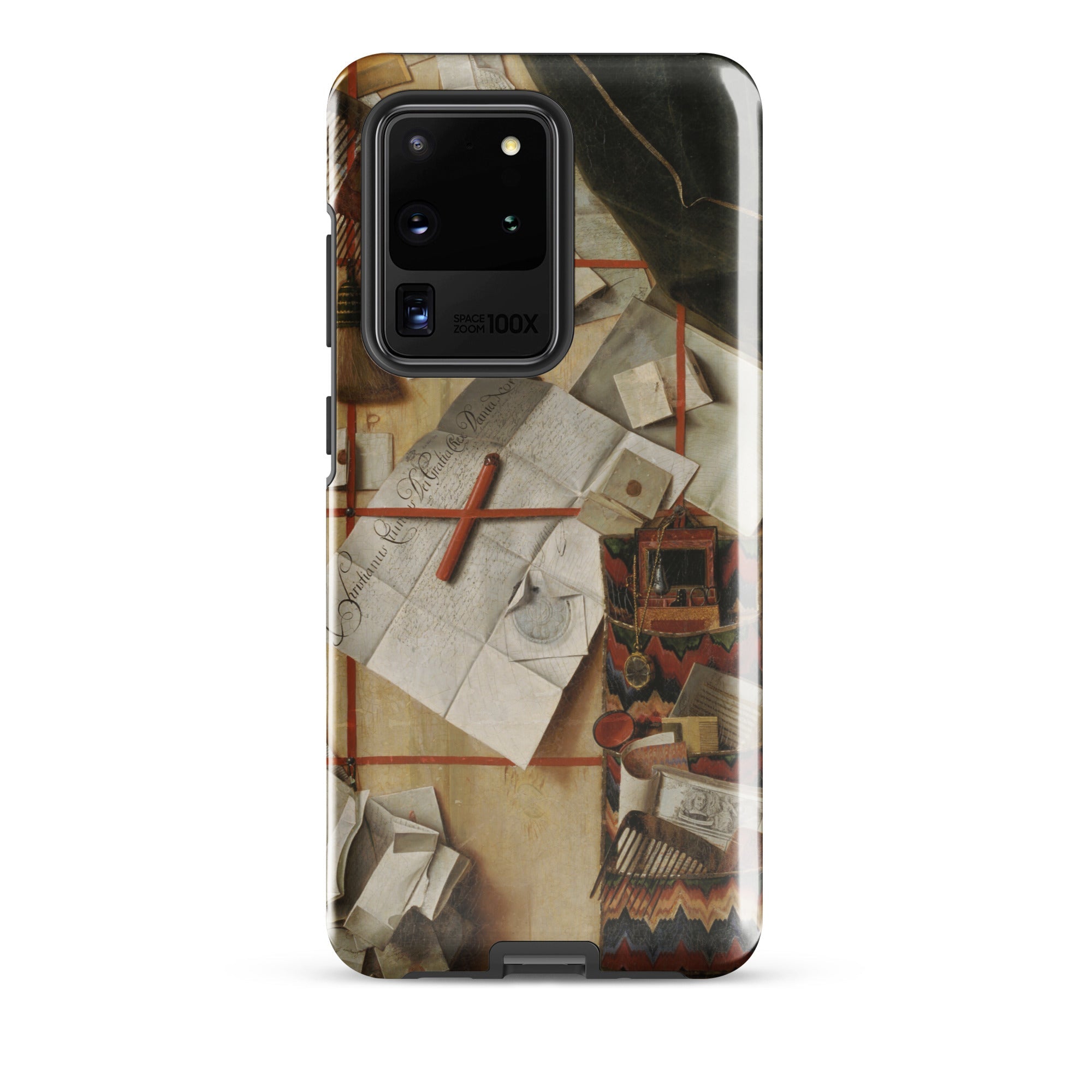Trompe L’oeil with a Wall of Letters Gijsbrechts Samsung Case, Galaxy S20 Ultra / Gloss, Smartphone Case Printed Life Artwork