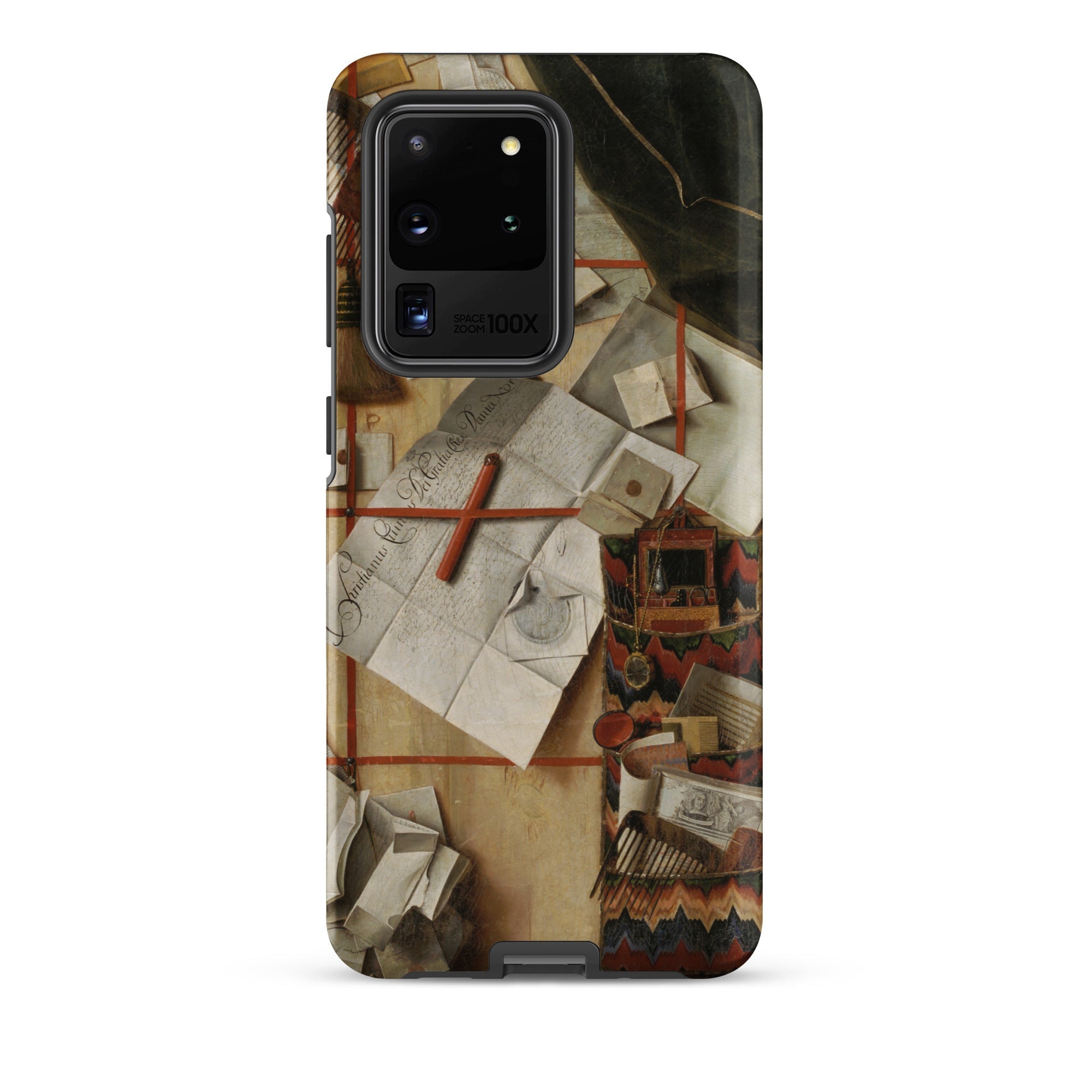 Trompe L’oeil with a Wall of Letters Gijsbrechts Samsung Case, Galaxy S20 Ultra / Matte, Smartphone Case Historical Still Life Design