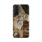Trompe L’oeil with a Wall of Letters Gijsbrechts Samsung Case, Galaxy S21 Fe / Matte, Smartphone Case Cluttered Desk Design