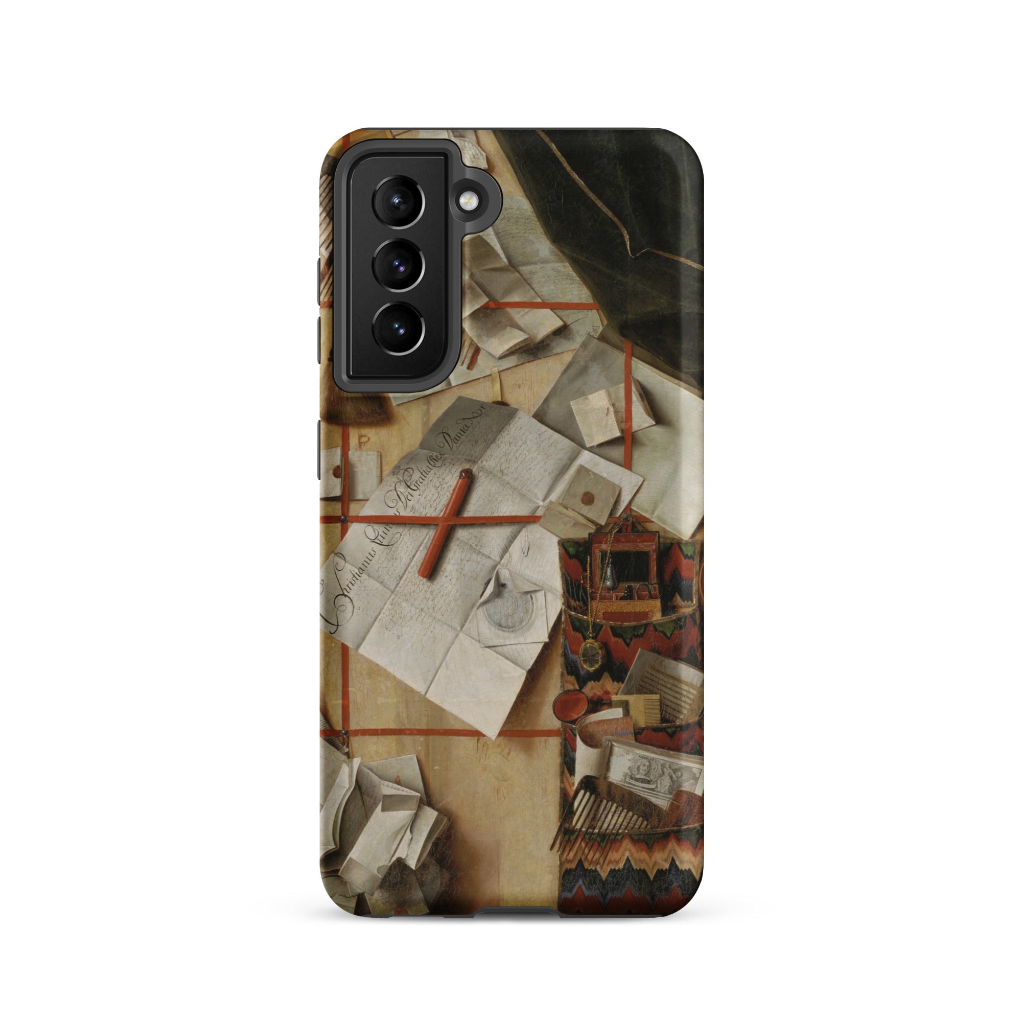 Trompe L’oeil with a Wall of Letters Gijsbrechts Samsung Case, Galaxy S21 / Matte, Smartphone Case Collage Style Design Papers Envelopes