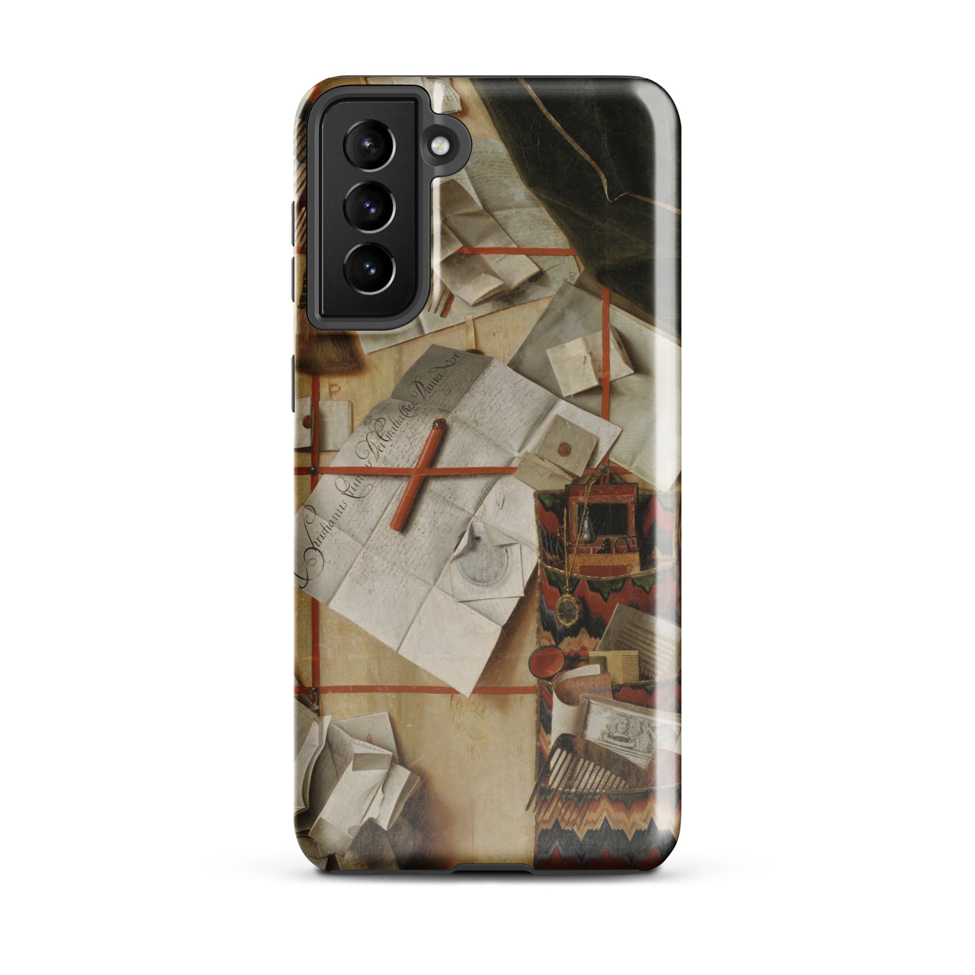 Trompe L’oeil with a Wall of Letters Gijsbrechts Samsung Case, Galaxy S21 Plus / Gloss, Smartphone Decorative Case Artistic Design