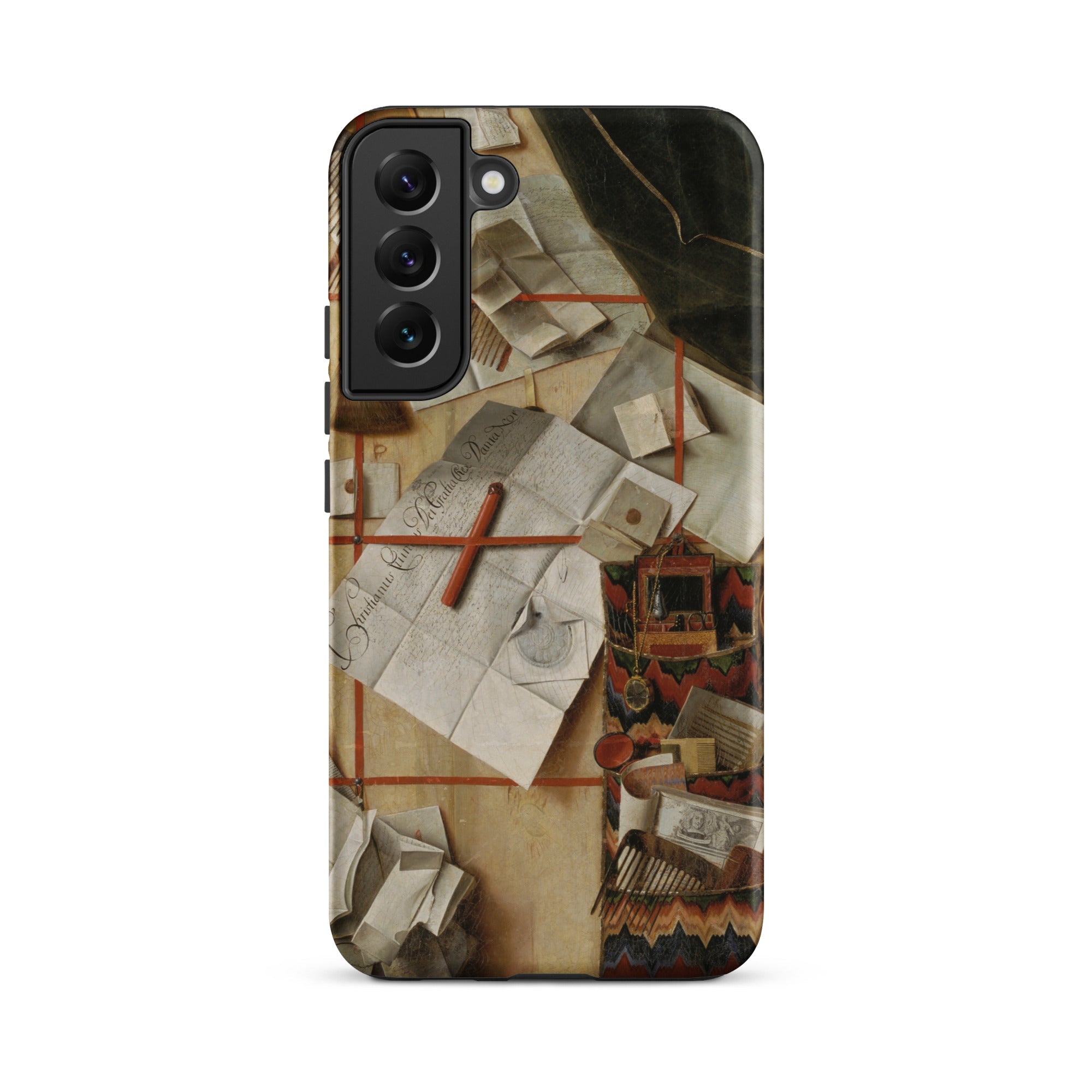 Trompe L’oeil with a Wall of Letters Gijsbrechts Samsung Case, Galaxy S22 Plus / Matte, Smartphone Case Detailed Artistic Print Letters