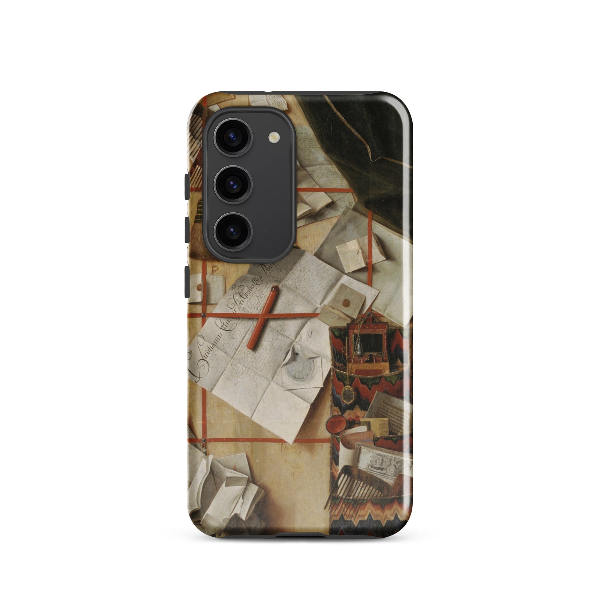 Trompe L’oeil with a Wall of Letters Gijsbrechts Samsung Case, Galaxy S23 / Gloss, Smartphone Creative Art Themed Case