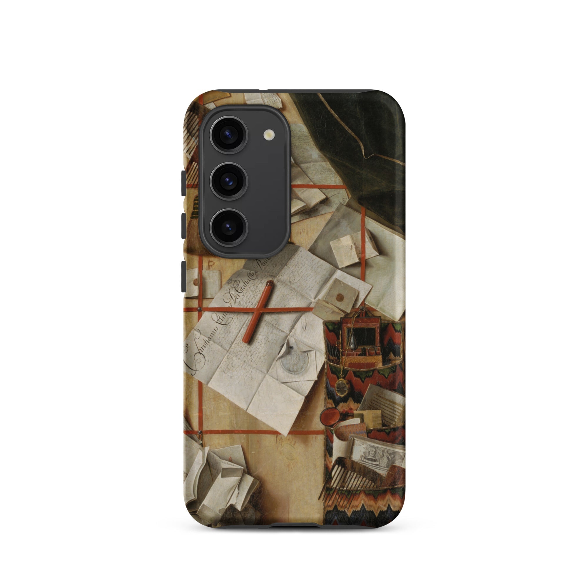 Trompe L’oeil with a Wall of Letters Gijsbrechts Samsung Case, Galaxy S23 / Matte, Smartphone Decorative Case Artistic Design Scattered