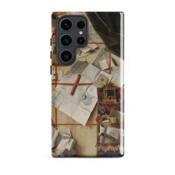 Trompe-l’oeil with a Wall of Letters - Gijsbrechts Samsung Case, Galaxy S23 Ultra / Gloss, Brown Smartphone Case Still-life Painting