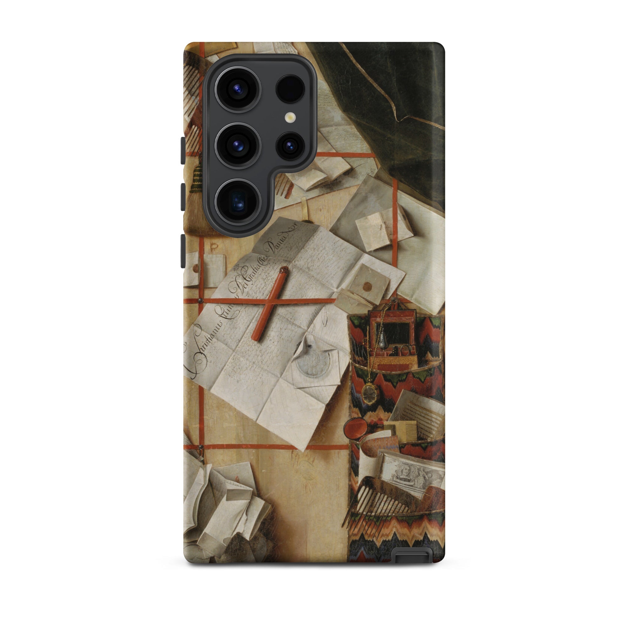 Trompe L’oeil with a Wall of Letters Gijsbrechts Samsung Case, Galaxy S23 Ultra / Matte, Smartphone Case Detailed Artistic Scattered Papers