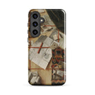 Trompe L’oeil with a Wall of Letters Gijsbrechts Samsung Case, Galaxy S24 Plus / Gloss, Smartphone Case Detailed Artistic Rendition