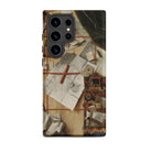 Trompe L’oeil with a Wall of Letters Gijsbrechts Samsung Case, Galaxy S24 Ultra / Matte, Smartphone Case Still Life Painting Documents