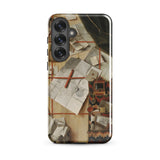 Trompe-l’oeil with a Wall of Letters - Gijsbrechts Samsung Case, Galaxy S25 Plus / Gloss, Smartphone Case Design Cluttered Desk Papers