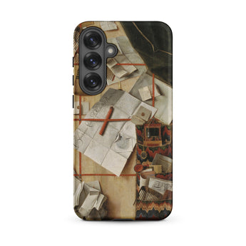 Trompe-l’oeil with a Wall of Letters - Gijsbrechts Samsung Case, Galaxy S25 Plus / Matte, Smartphone Case Detailed Painterly Design