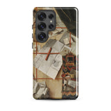 Trompe-l’oeil with a Wall of Letters - Gijsbrechts Samsung Case, Galaxy S25 Ultra / Gloss, Smartphone Case Vintage Desk Scene Design