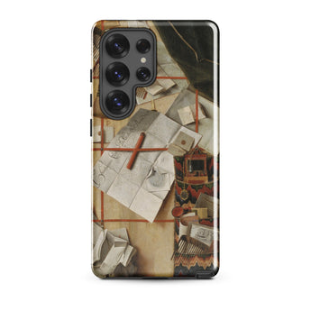 Trompe-l’oeil with a Wall of Letters - Gijsbrechts Samsung Case, Galaxy S25 Ultra / Gloss, Smartphone Case Vintage Desk Scene Design