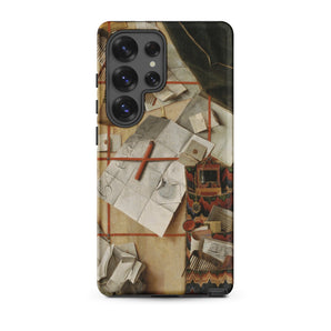 Trompe-l’oeil with a Wall of Letters - Gijsbrechts Samsung Case, Galaxy S25 Ultra / Matte, Smartphone Case Vintage Desk Scene Design
