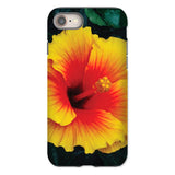 Tropicanarama - Tropical Hibiscus Iphone Case, 8 / Matte, Vibrant Yellow Red Hibiscus Flower Phone Case