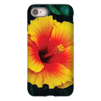 Tropicanarama - Tropical Hibiscus Iphone Case, 8 / Matte, Vibrant Yellow Red Hibiscus Flower Phone Case