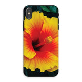 Tropicanarama - Tropical Hibiscus Iphone Case, Xs / Matte, Vibrant Yellow Red Hibiscus Flower Phone Case