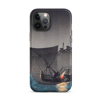 Tsukuda Island - Hiroaki Takahashi Iphone Case, 12 Pro Max / Matte, Phone Case Boat Illustration