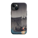 Tsukuda Island - Hiroaki Takahashi Iphone Case, 15 Plus / Matte, Phone Case Boat Illustration
